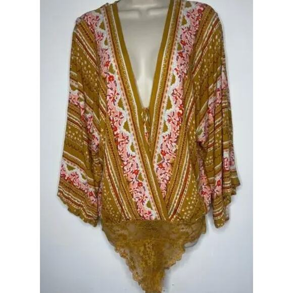 Free People Intimately Yellow Gold For You Body Suit. Small. - Picture 2 of 4